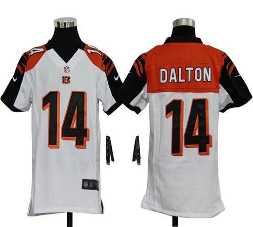 Youth Nike NFL Cincinatti Bengals 14 Texas Christian Andy Dalton White Jersey